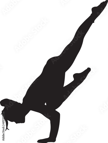 Gymnast girl making handstand