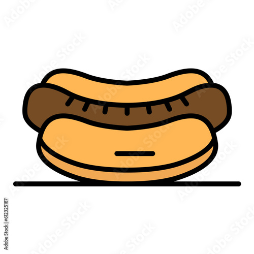 Hot Dog Line Color Icon