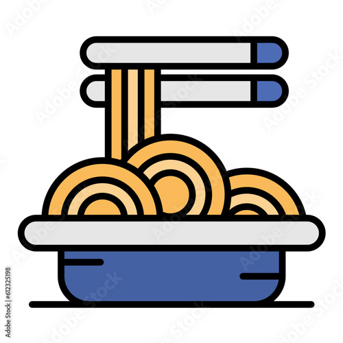 Pad Thai Line Color Icon