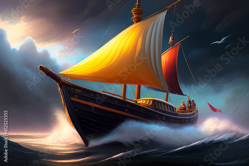 boat at sunset