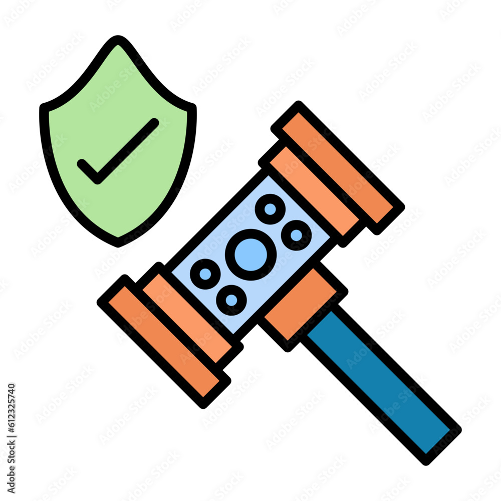 Legal Action Line Color Icon Legal Action Line Color Icon