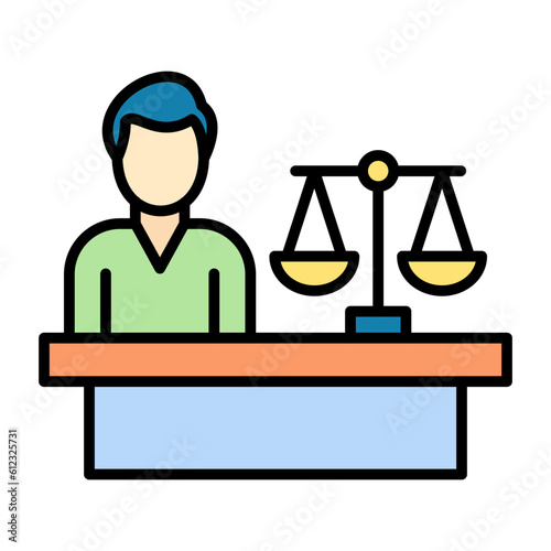Plaintiff Male Line Color Icon