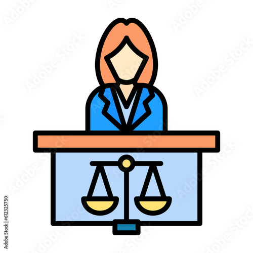 Prosecutor Female Line Color Icon