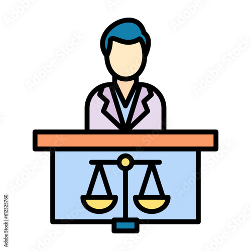Prosecutor Male Line Color Icon