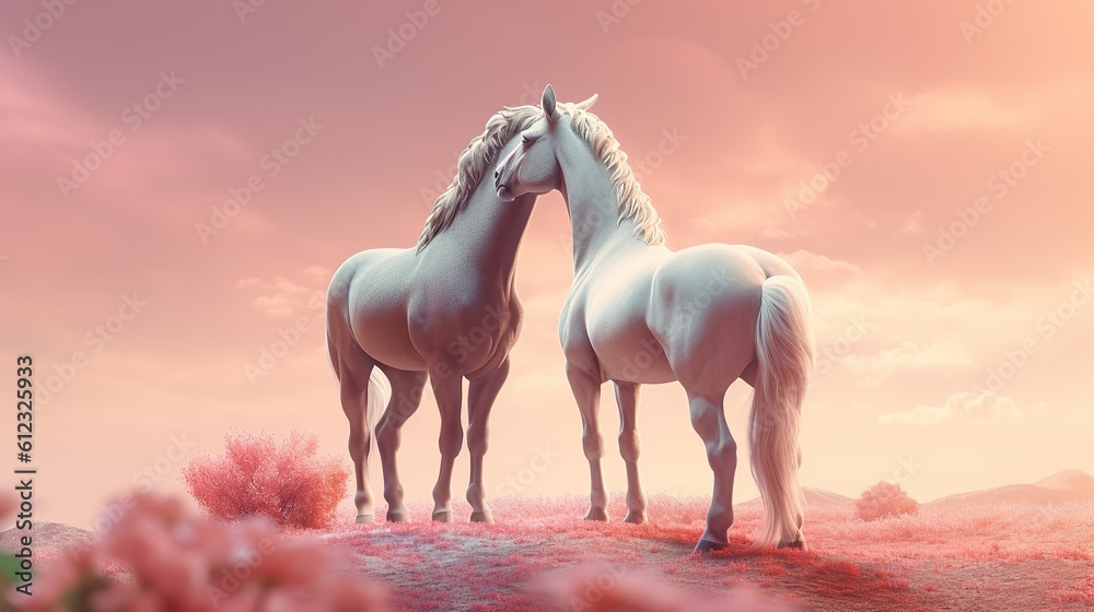 Horse on background. 3d rendering. Generative AI