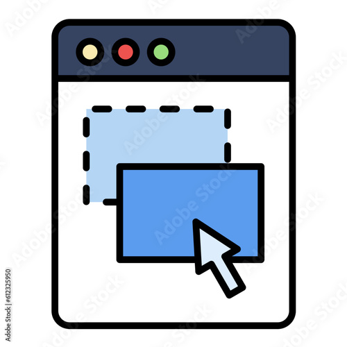 Drag and Drop Line Color Icon
