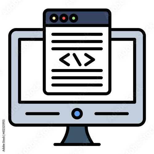 Front End Development Line Color Icon