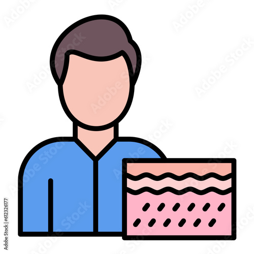 Dermatologist Male Line Color Icon