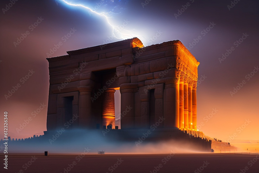 Obraz premium sunset at the temple