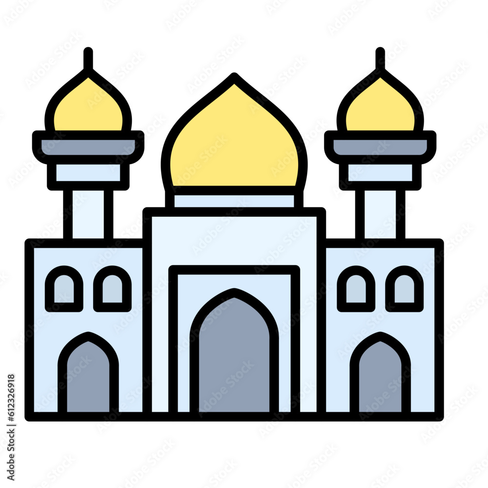 Mosque Line Color Icon Mosque Line Color Icon