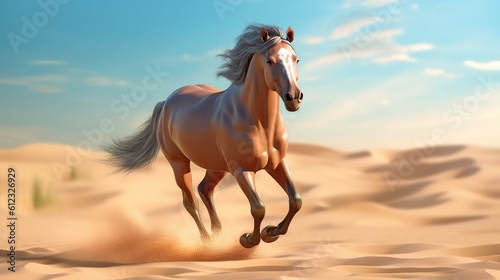 Horse on background. 3d rendering. Generative AI