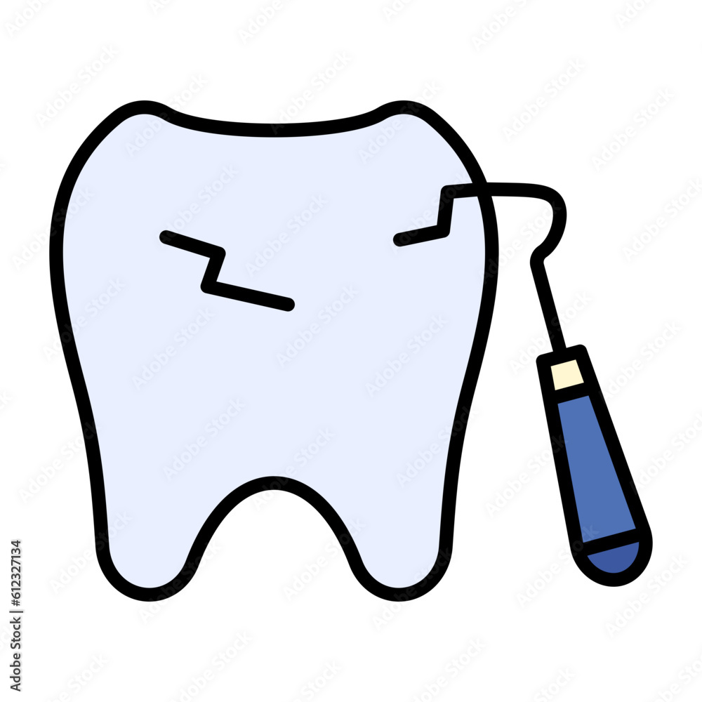 Tooth Scaling Line Color Icon Tooth Scaling Line Color Icon