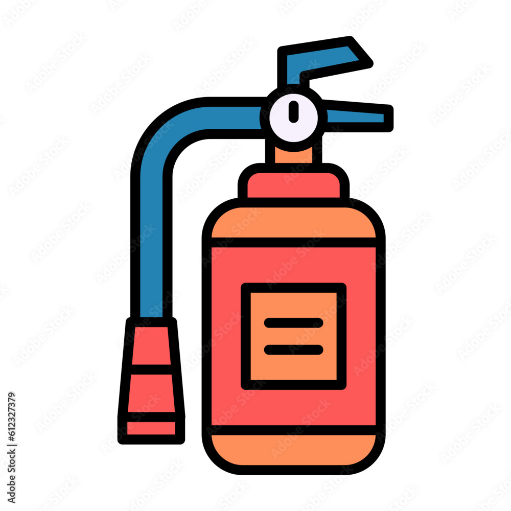 Fototapeta premium Fire Extinguisher Line Color Icon