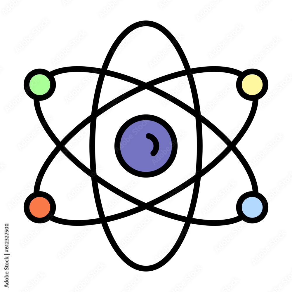 Atom Line Color Icon Atom Line Color Icon