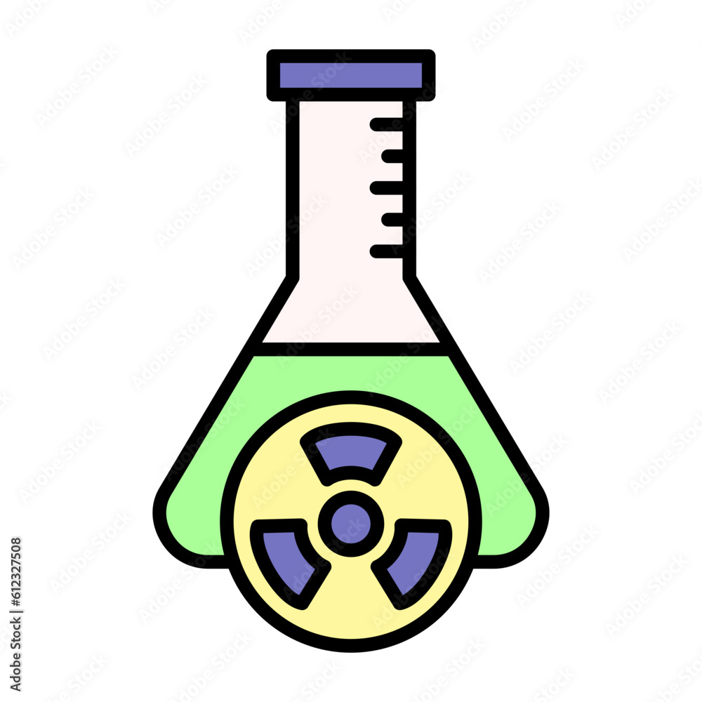 Toxic Chemical Line Color Icon Toxic Chemical Line Color Icon