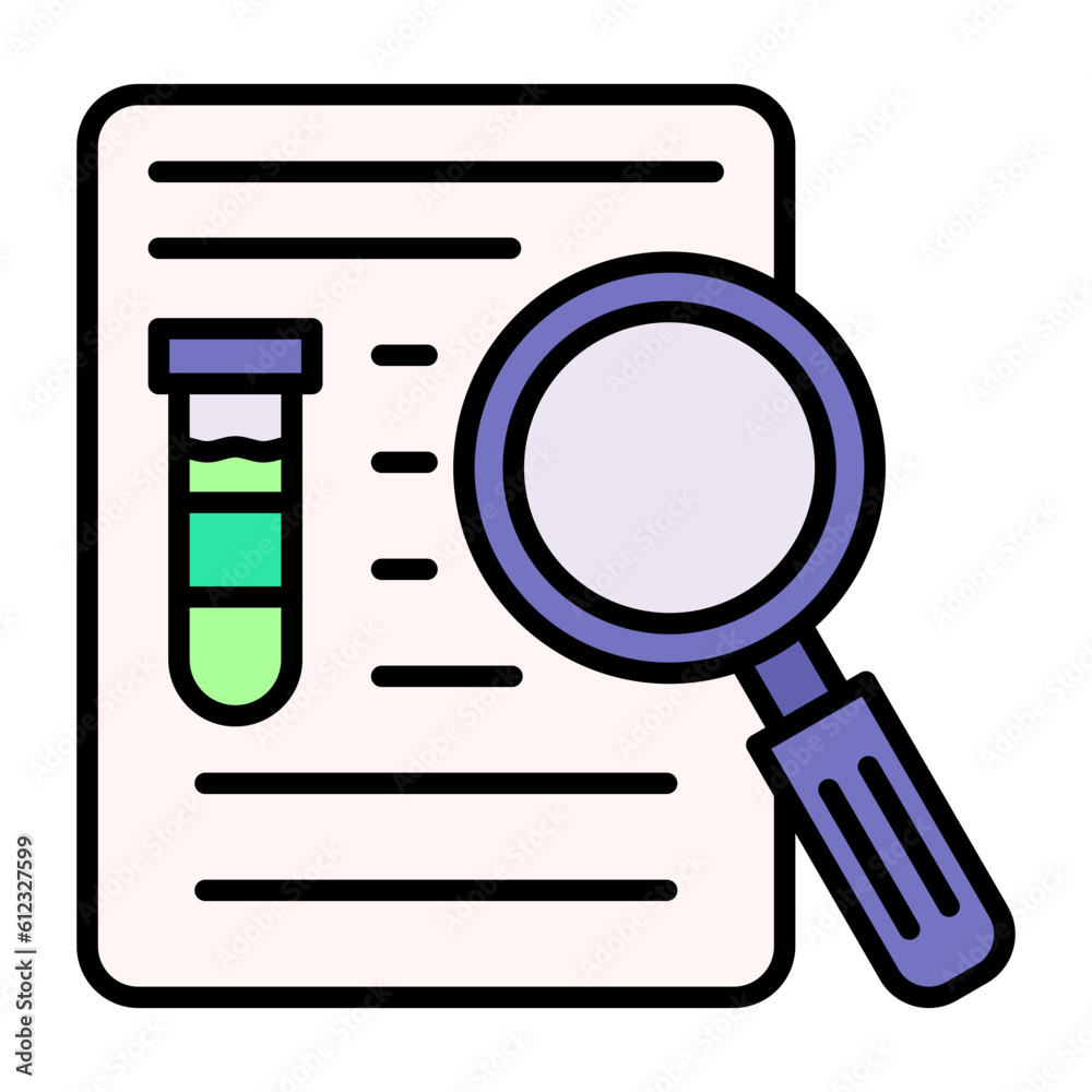 Research Paper Line Color Icon