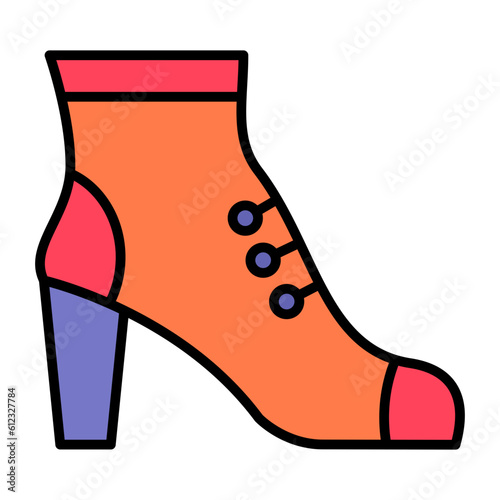 High Heels Line Color Icon