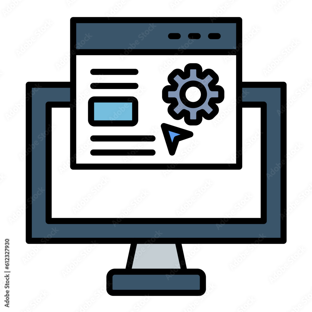 Website Settings Line Color Icon Website Settings Line Color Icon