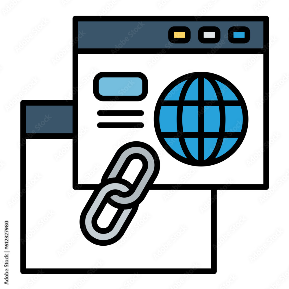 Link Line Color Icon Link Line Color Icon