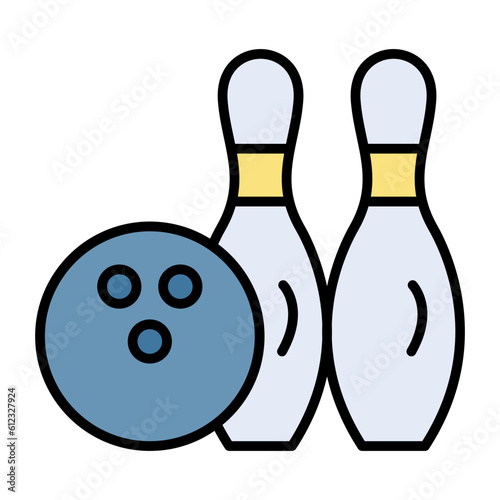 Bowling Line Color Icon