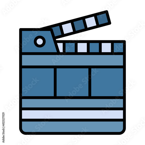 Clapperboard Line Color Icon