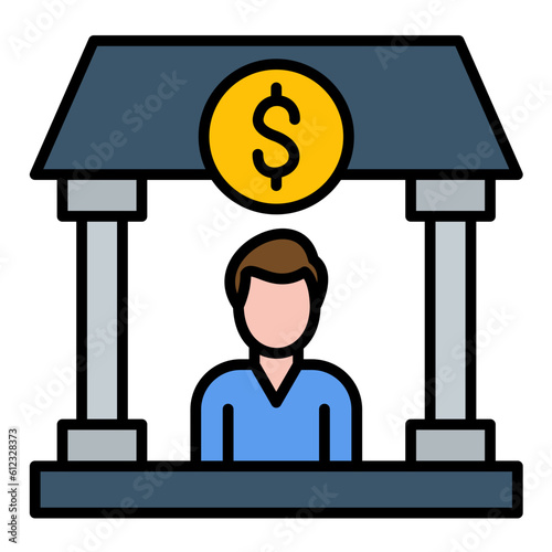 Personal Banking Line Color Icon