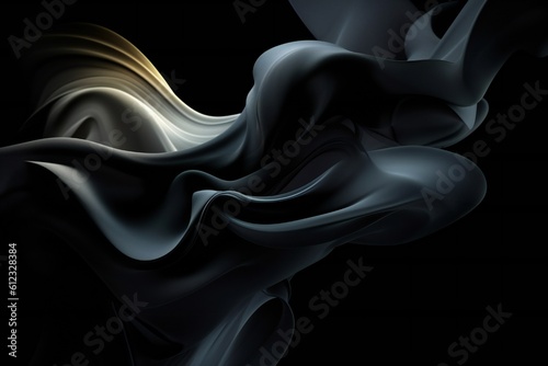 Total black abstract art background Generative AI