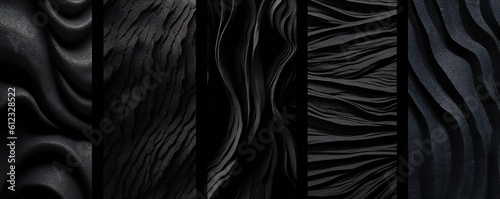 Total black abstract art background Generative AI