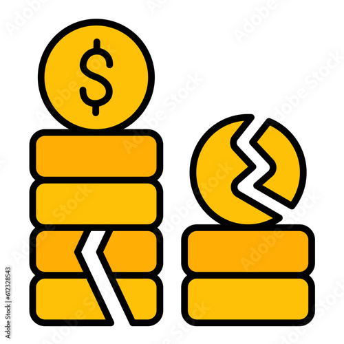 Bankrupt Line Color Icon