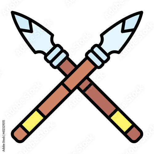 Spear Line Color Icon