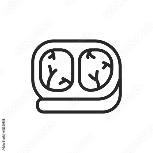 Ultrasonic diagnostic thyroid gland color line icon. Pictogram for web page, mobile app, promo.