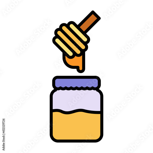 Honey Jar Line Color Icon