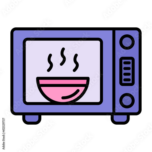 Microwave Oven Line Color Icon