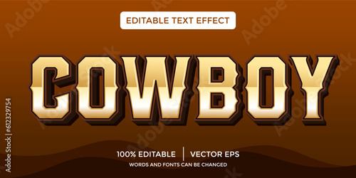 cowboy 3D text effect template