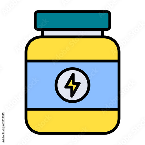 Protein Powder Line Color Icon