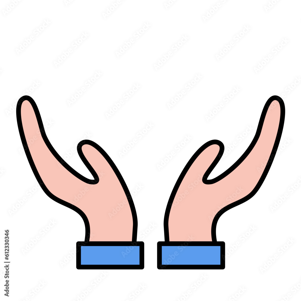 Fototapeta premium Hand Water Line Color Icon