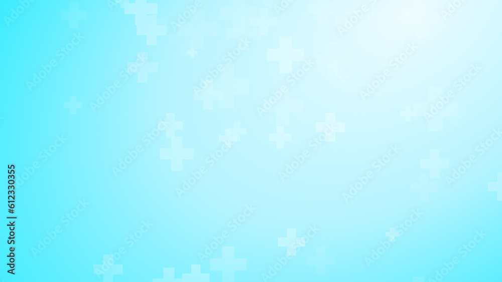 Abstract white blue colors cross pattern healthcare background.