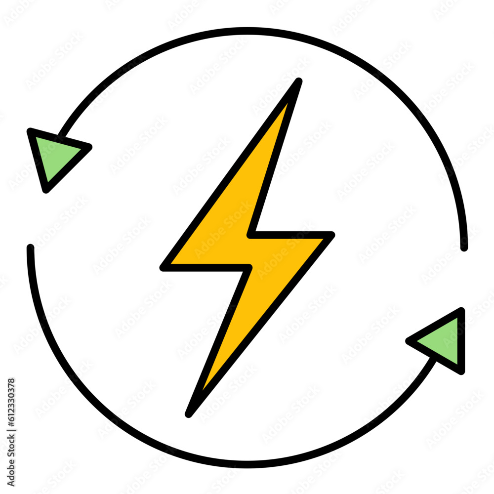 Renewable Energy Line Color Icon