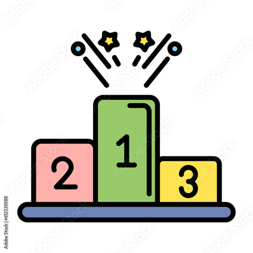 Winner Podium Line Color Icon