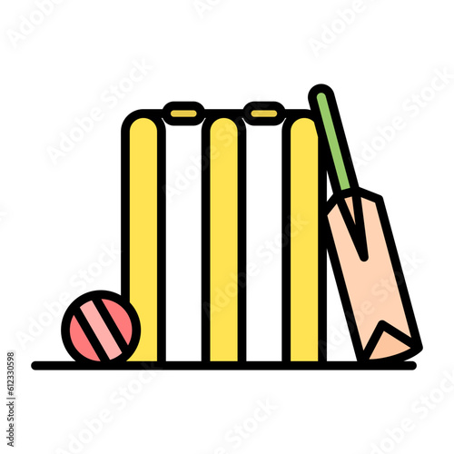 Cricket Line Color Icon