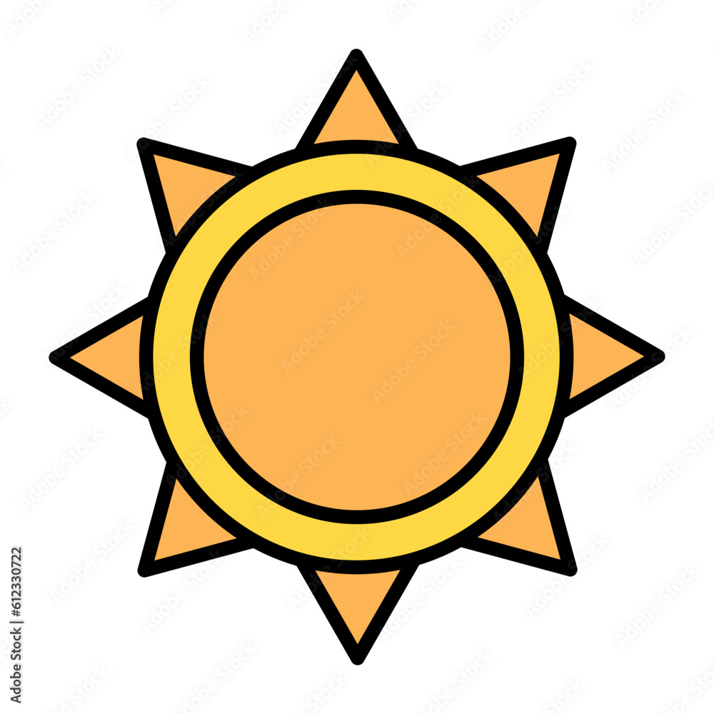Sun Line Color Icon