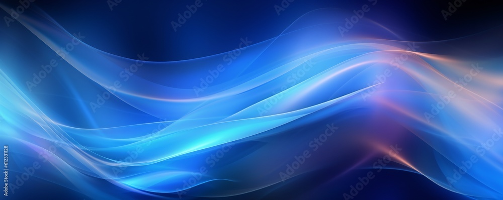 Fototapeta premium Gradient dynamic blue lines background Generative AI