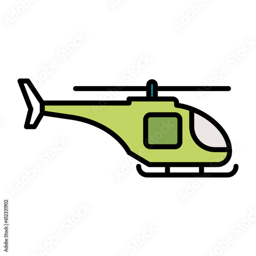 Army Helicopter Line Color Icon