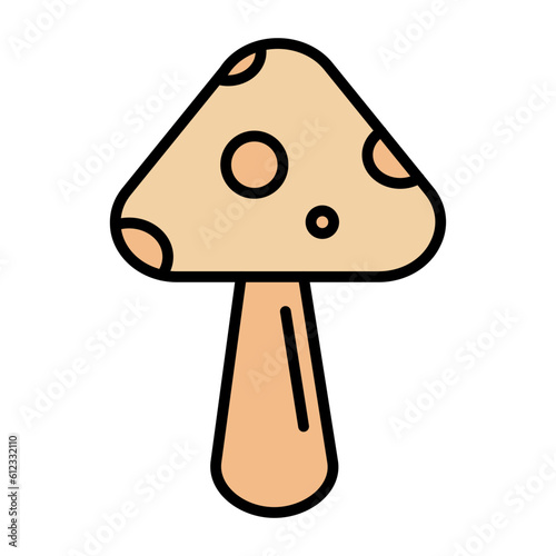 Spring Mushroom Line Color Icon