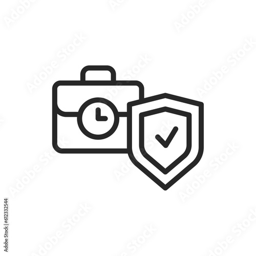 Business interruption insurance color line icon. Isolated vector element.