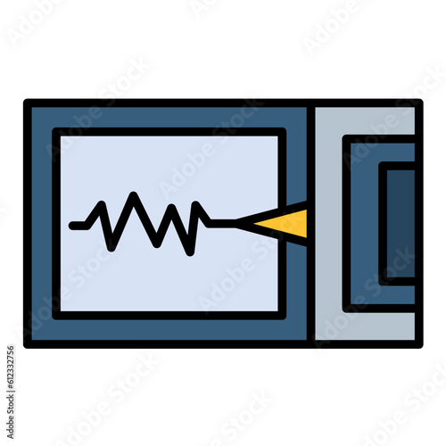 Seismograph Line Color Icon