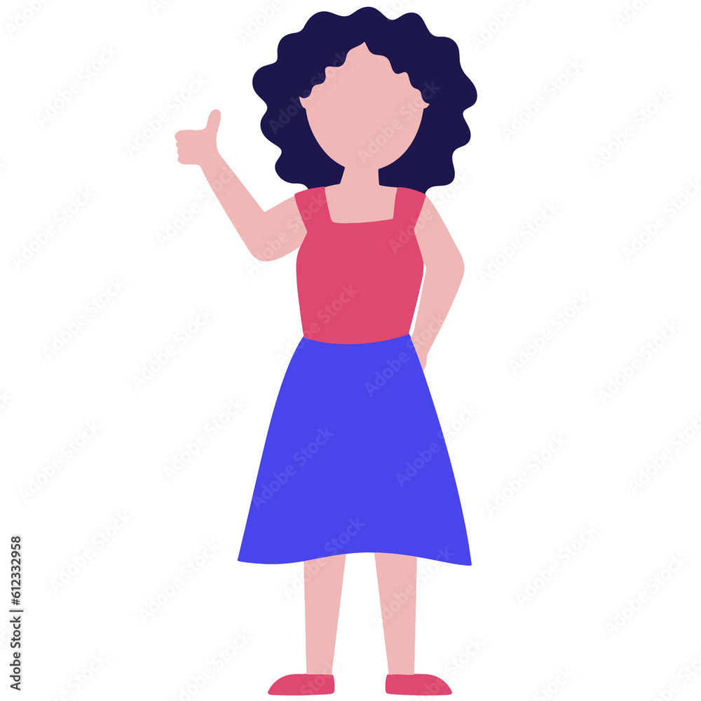 Flat Woman Character