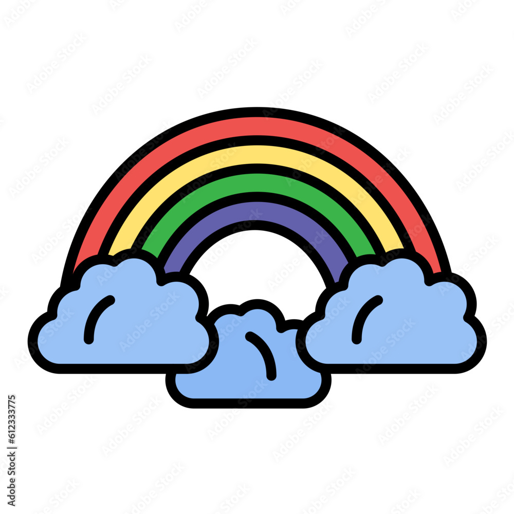 Rainbow Line Color Icon