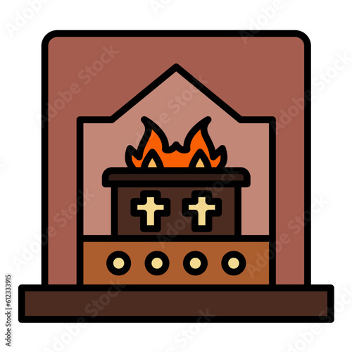 Cremation Line Color Icon