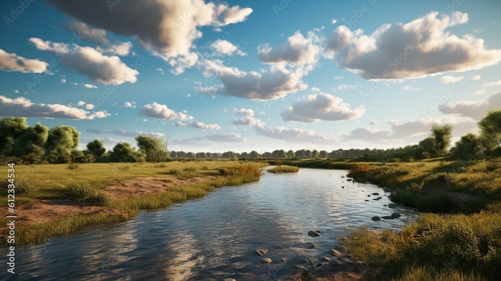 landscape river Generative AI